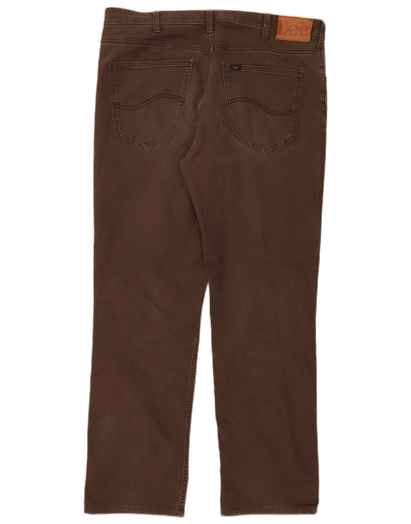 Pantaloni casual drepti pentru bărbați Lee Brooklyn W38 L34, bumbac maro