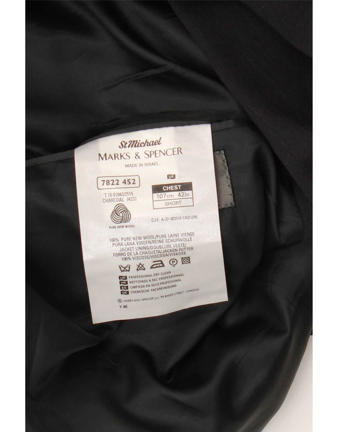 Marks & Spencer jachetă pentru bărbați cu două piepturi, UK 42, mare, gri