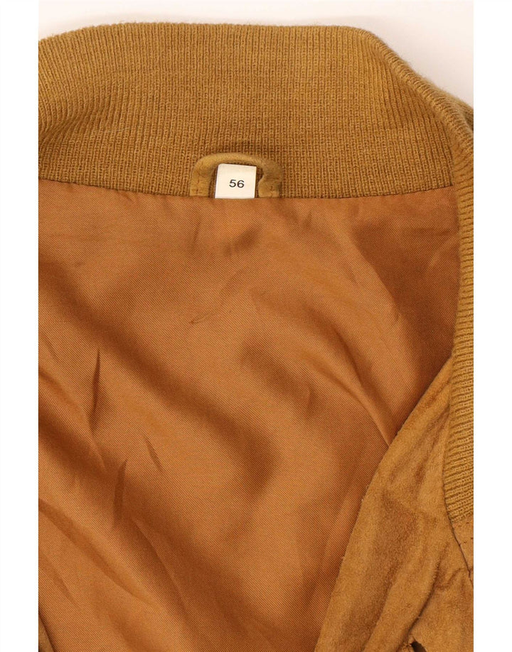 Bomber vintage pentru bărbați din piele intoarsa IT 56 3XL din piele bej