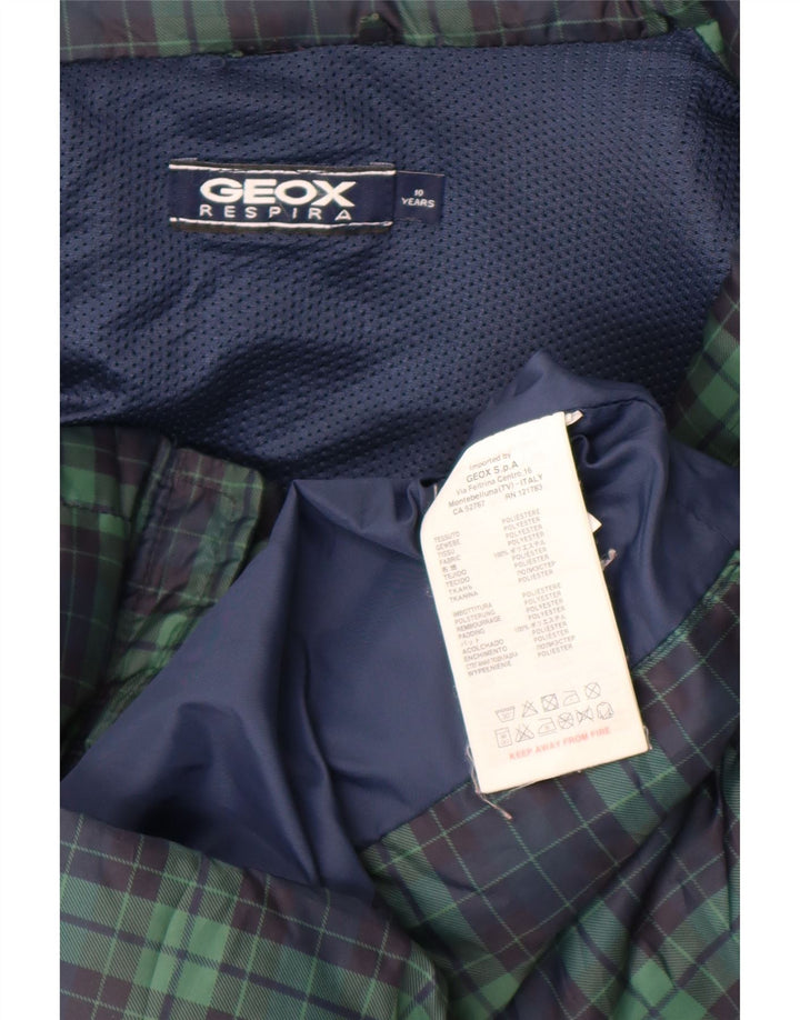 Gilet Căptușit pentru Băieți Geox 9-10 Ani Poliester Check Verde