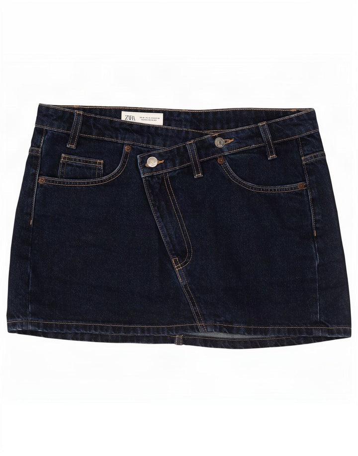Fusta Mini Denim Zara Femei Medium W28 Bumbac Bleumarin