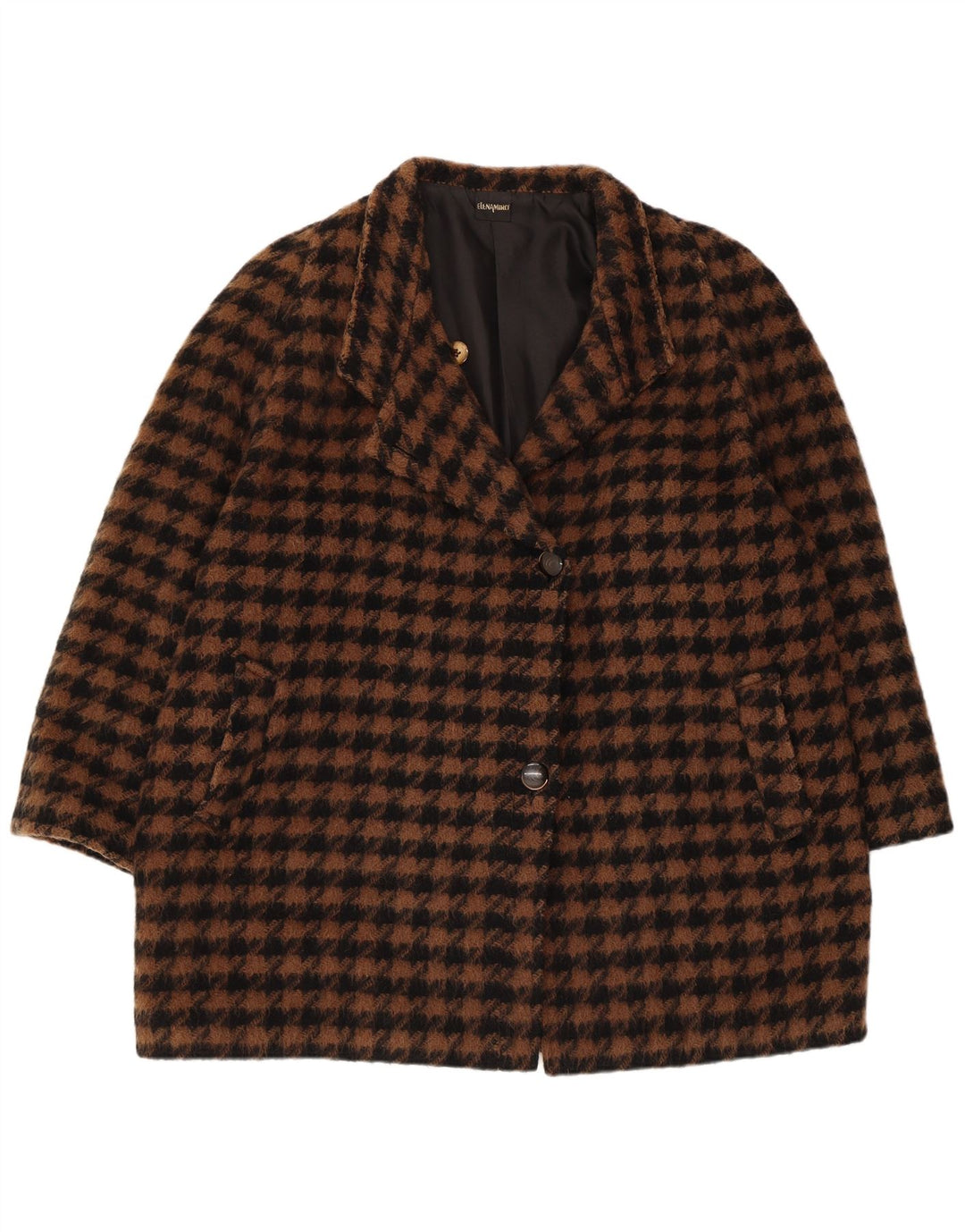 ELENA MIRO Palton supradimensionat pentru femei IT 43 Maro Mediu Houndstooth Retro