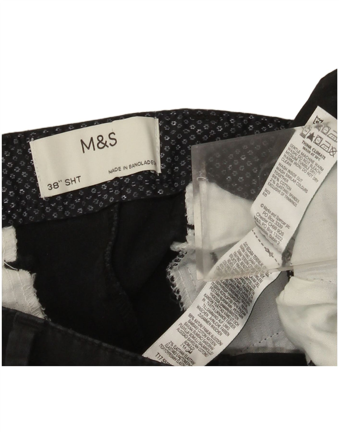 Pantaloni scurți chino pentru bărbați Marks & Spencer W38 XL, bumbac negru