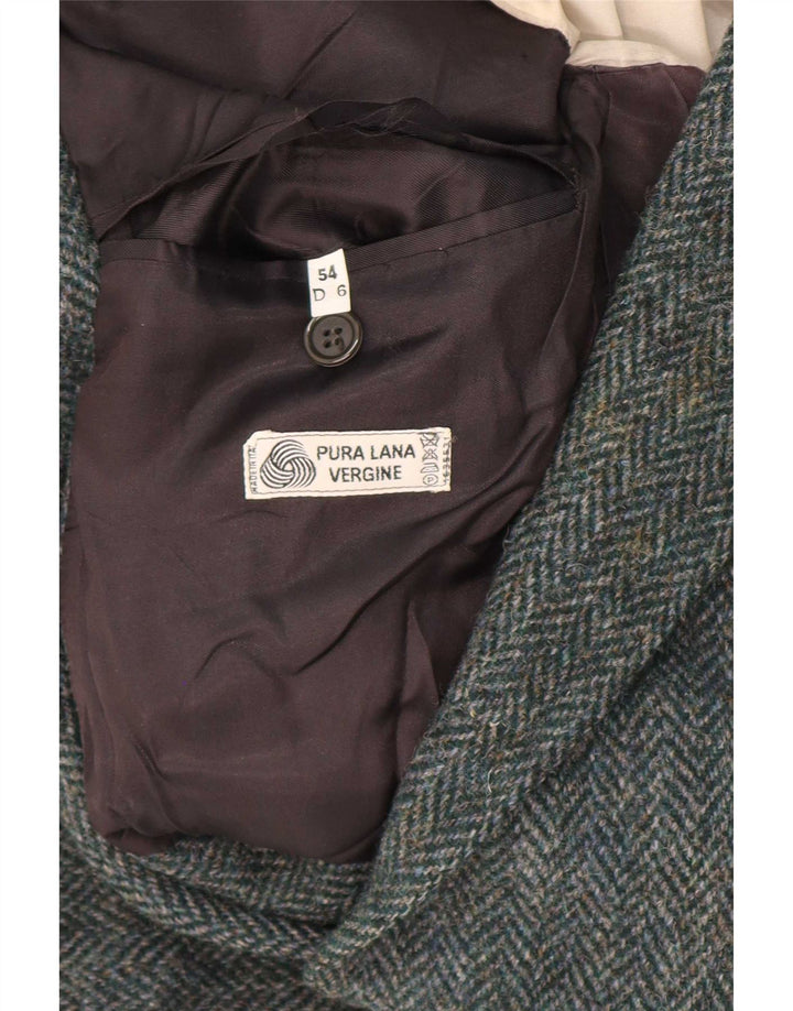 Jachetă pentru bărbați Harris Tweed cu 2 nasturi IT 54 2XL Green Herringbone