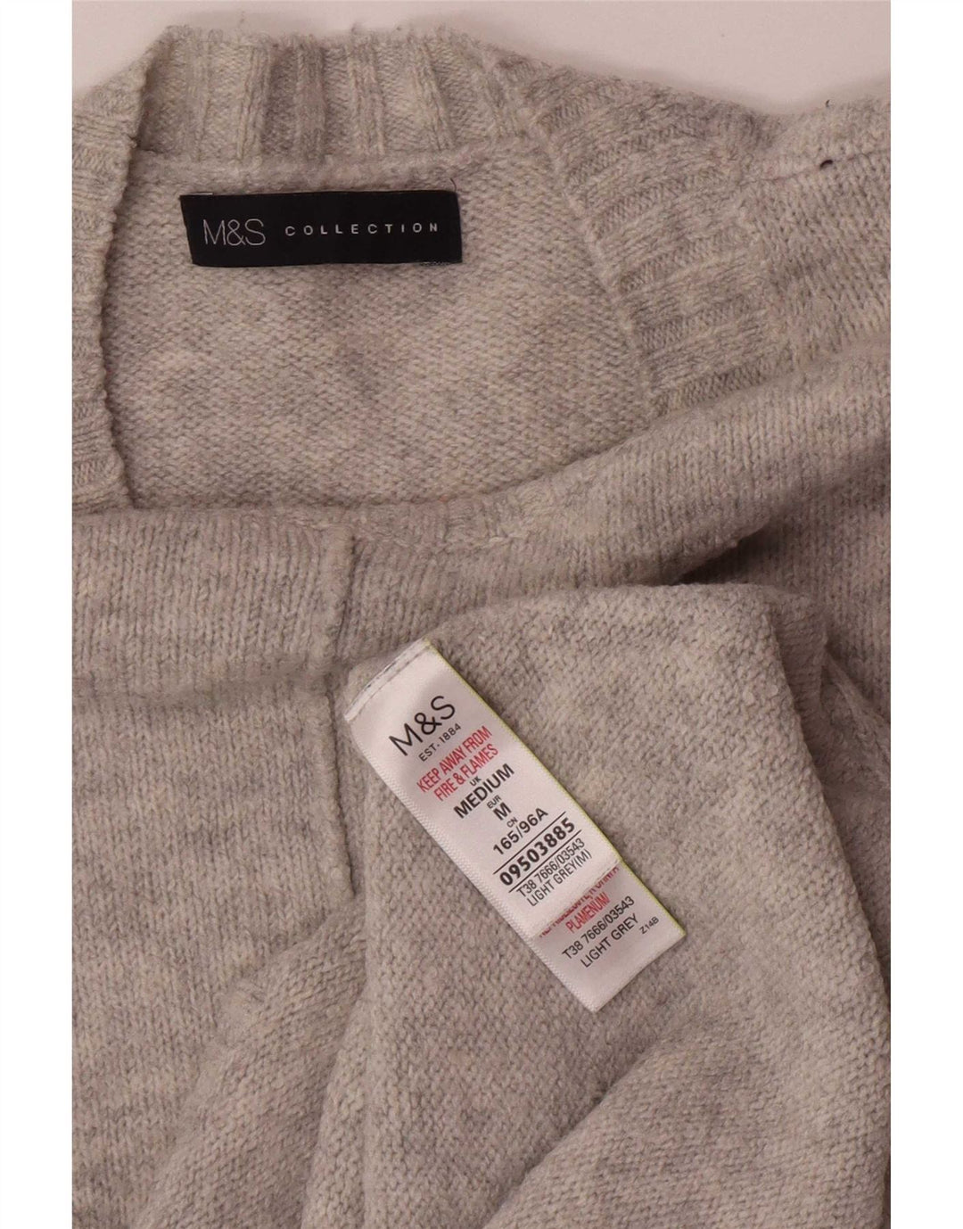 Pulover pentru femei Marks & Spencer cu decolteu rotund UK 14 Medium Gri Acrilic
