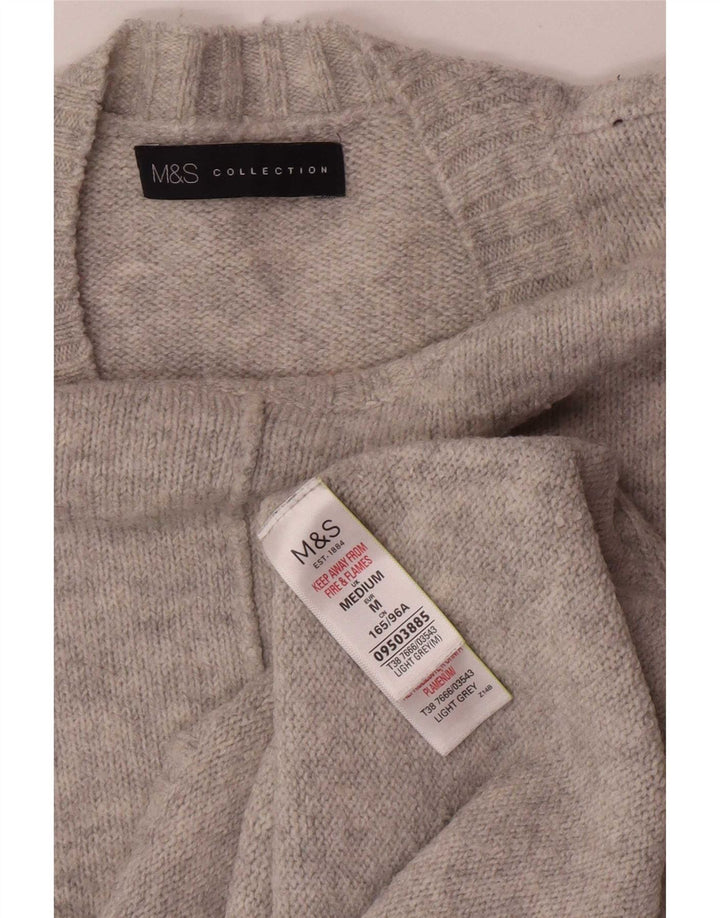 Pulover pentru femei Marks & Spencer cu decolteu rotund UK 14 Medium Gri Acrilic
