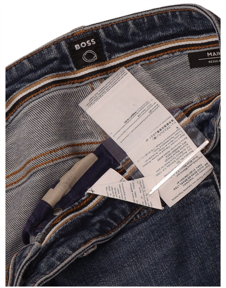 Blugi drepți obișnuiți pentru bărbați Hugo Boss L33 L28 Bumbac albastru