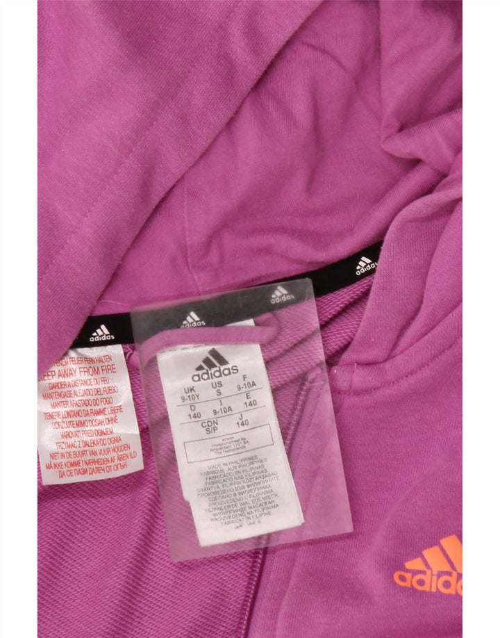 Pulover pentru fete ADIDAS Graphic Zip Hoodie 9-10 ani, mov, bumbac