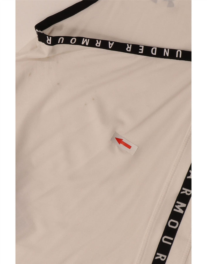 Top cu vestă grafică Under Armour pentru femei Heat Gear UK 12 Poliester alb mediu