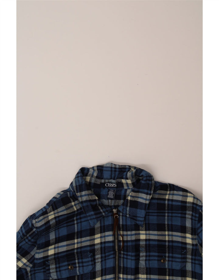 CHAPS Mens Pullover Shirt Large Blue Check Cotton Vintage Chaps and Second-Hand Chaps from Messina Hembry 