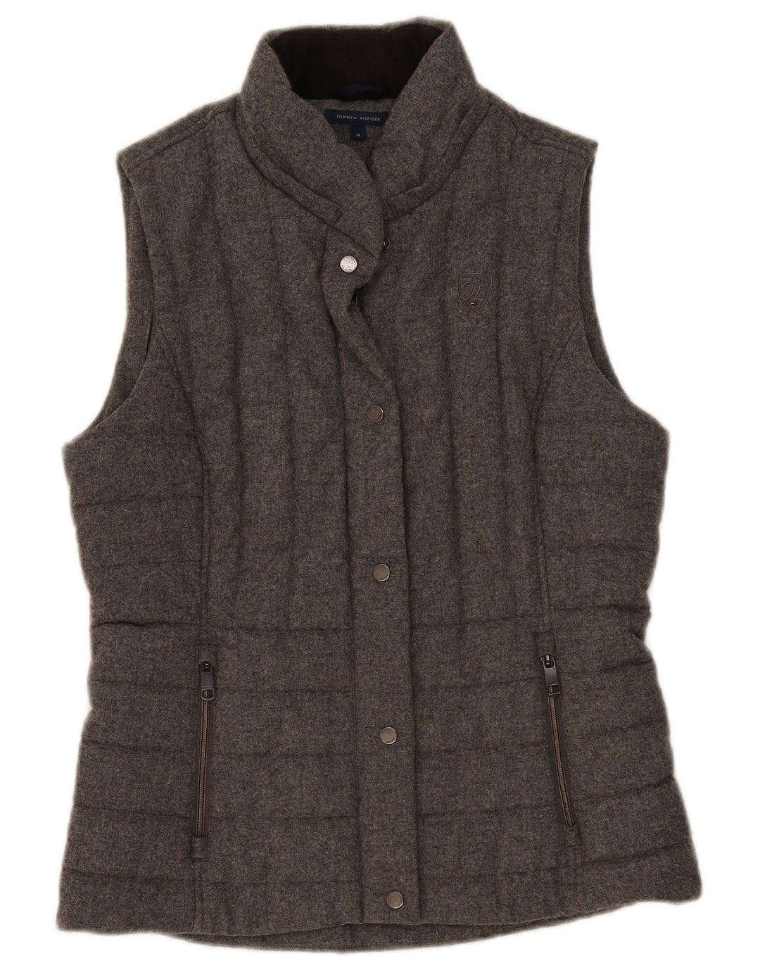 Gilet căptușit pentru femei Tommy Hilfiger UK 14 Medium Gri Lână