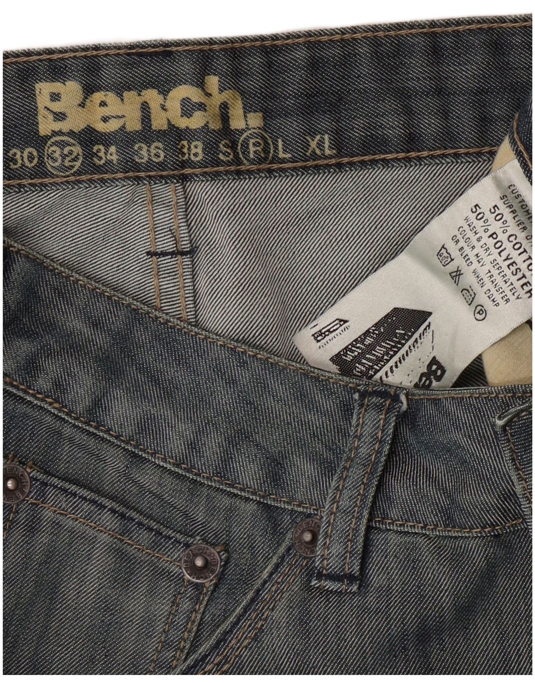 BENCH Blugi pentru bărbați cu tăiere obișnuită Bootcut W32 L31 Bumbac albastru