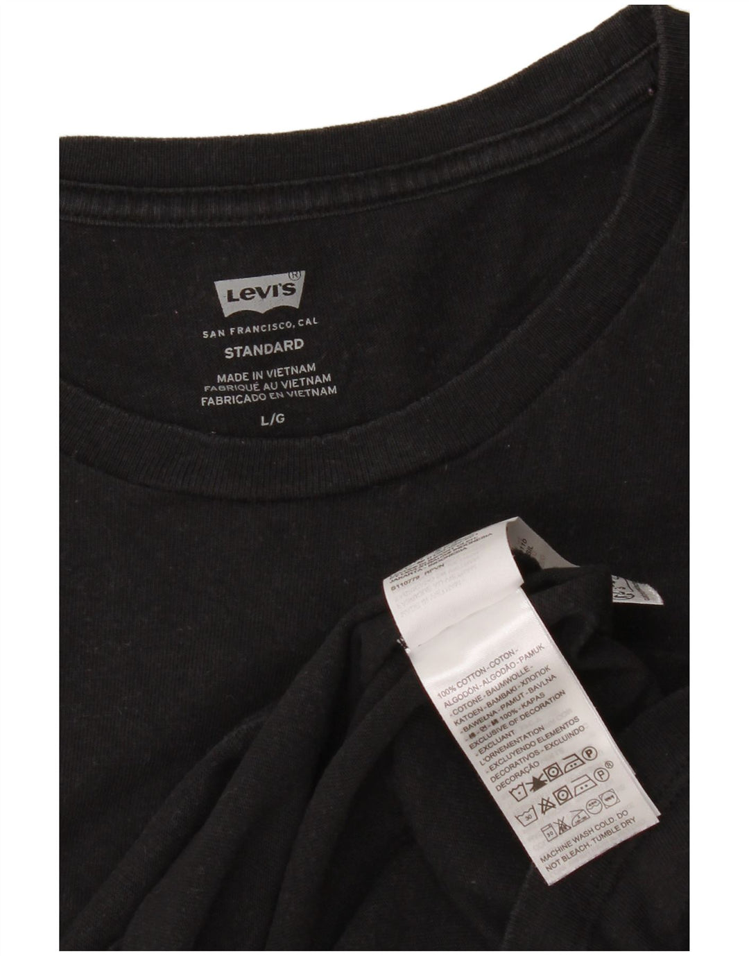 Tricou standard pentru bărbați Levi's Top mare din bumbac negru
