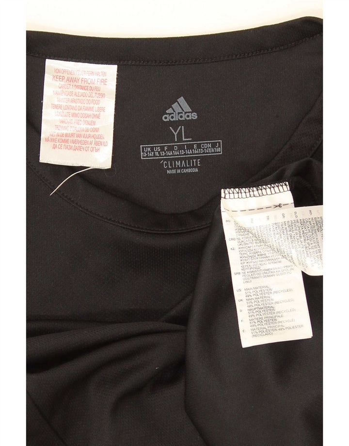 Tricou pentru băieți Adidas Top 13-14 ani poliester negru color bloc
