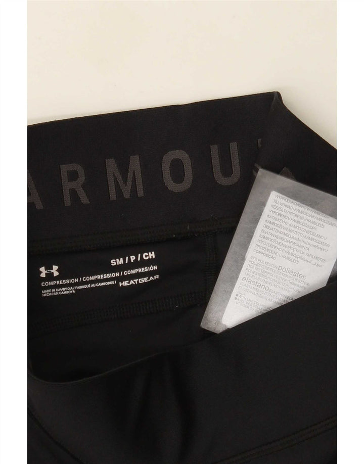 Leggings Capri Under Armour pentru femei Heat Gear UK 8, poliester negru mic