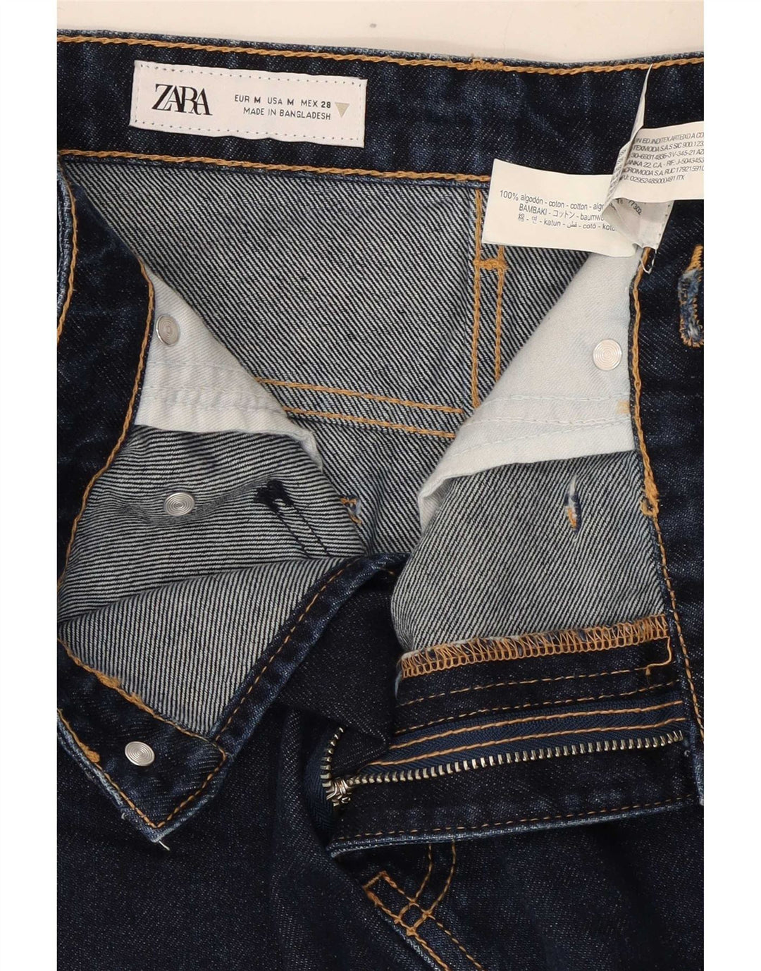 Fusta Mini Denim Zara Femei Medium W28 Bumbac Bleumarin