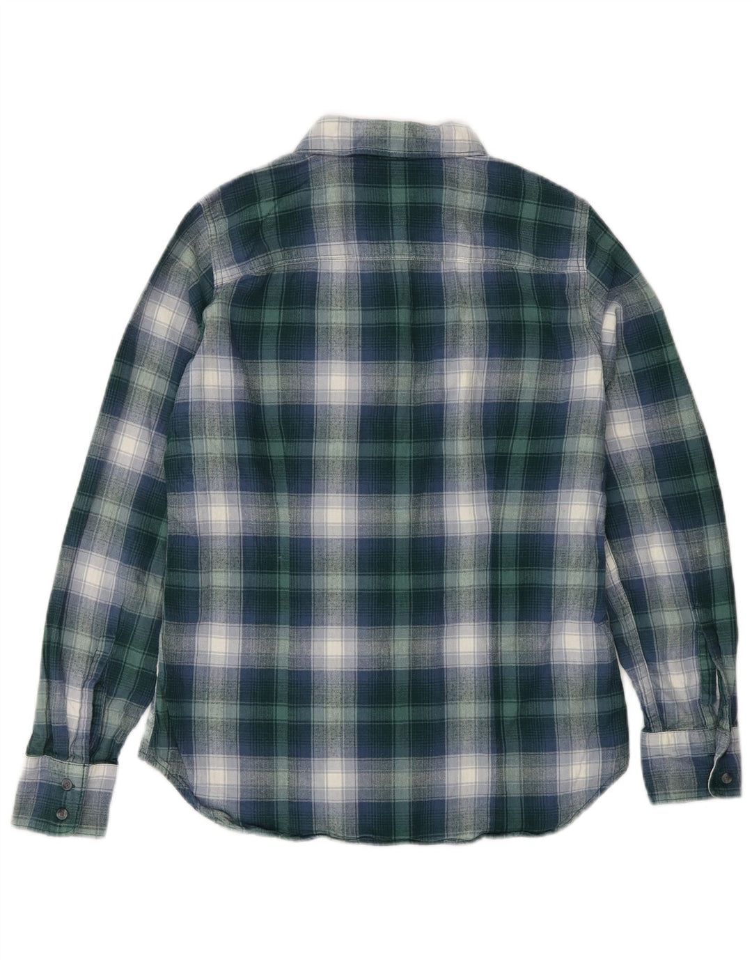 Cămașă de flanel pentru femei EDDIE BAUER UK 10, bumbac cu check verde mic