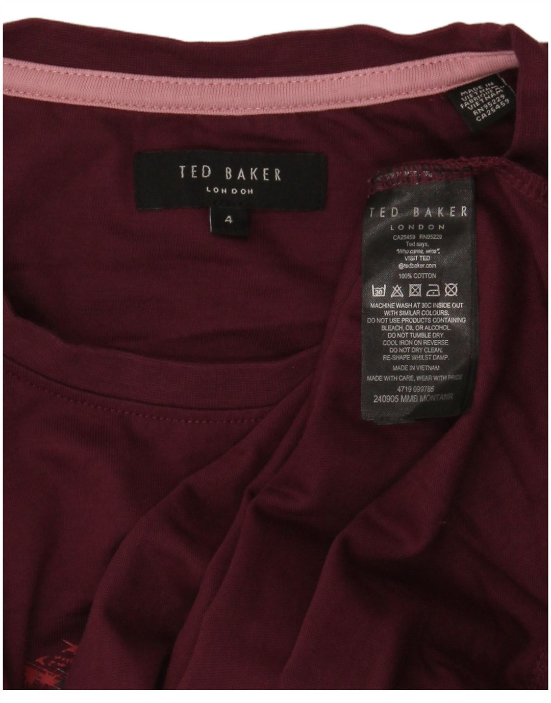 Tricou grafic pentru bărbați Ted Baker Mărimea 4 mare, bumbac maro