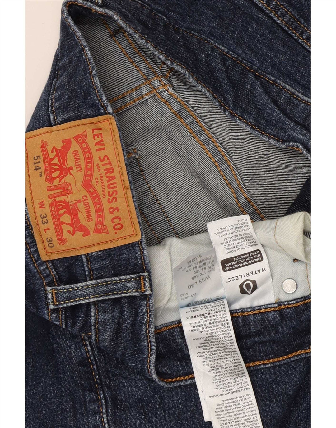 Blugi drepti pentru bărbați Levi's 514 W33 L23 Bumbac albastru