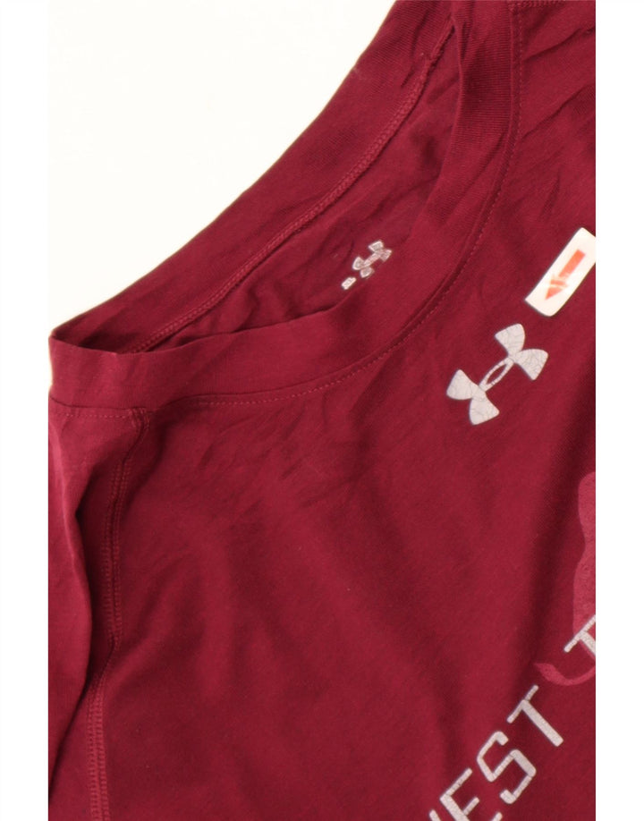 Top grafic pentru bărbați Under Armour cu mânecă lungă XL Bordeaux Poliester