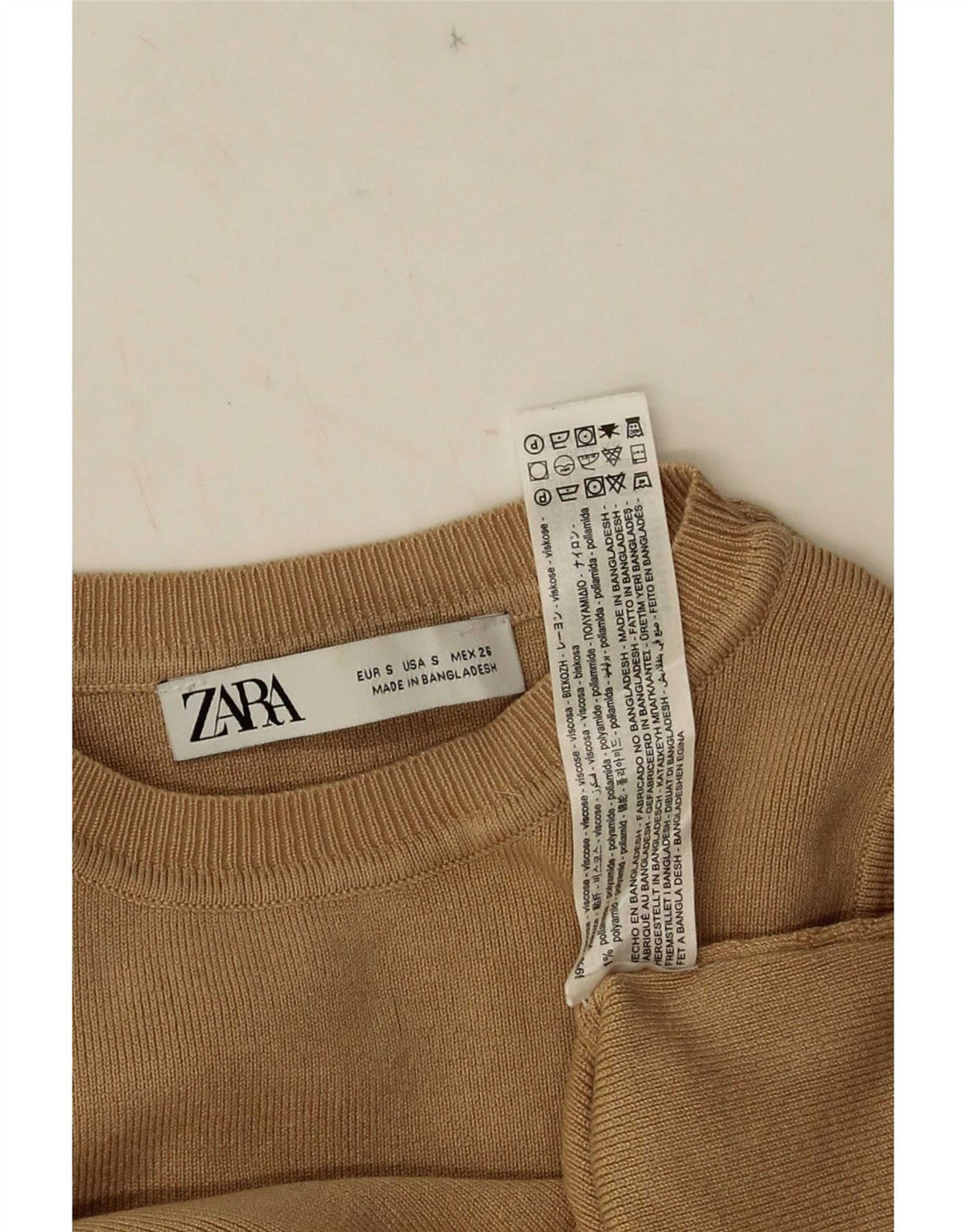 Top cu vestă pentru femei Zara UK 8 mic maro viscoză