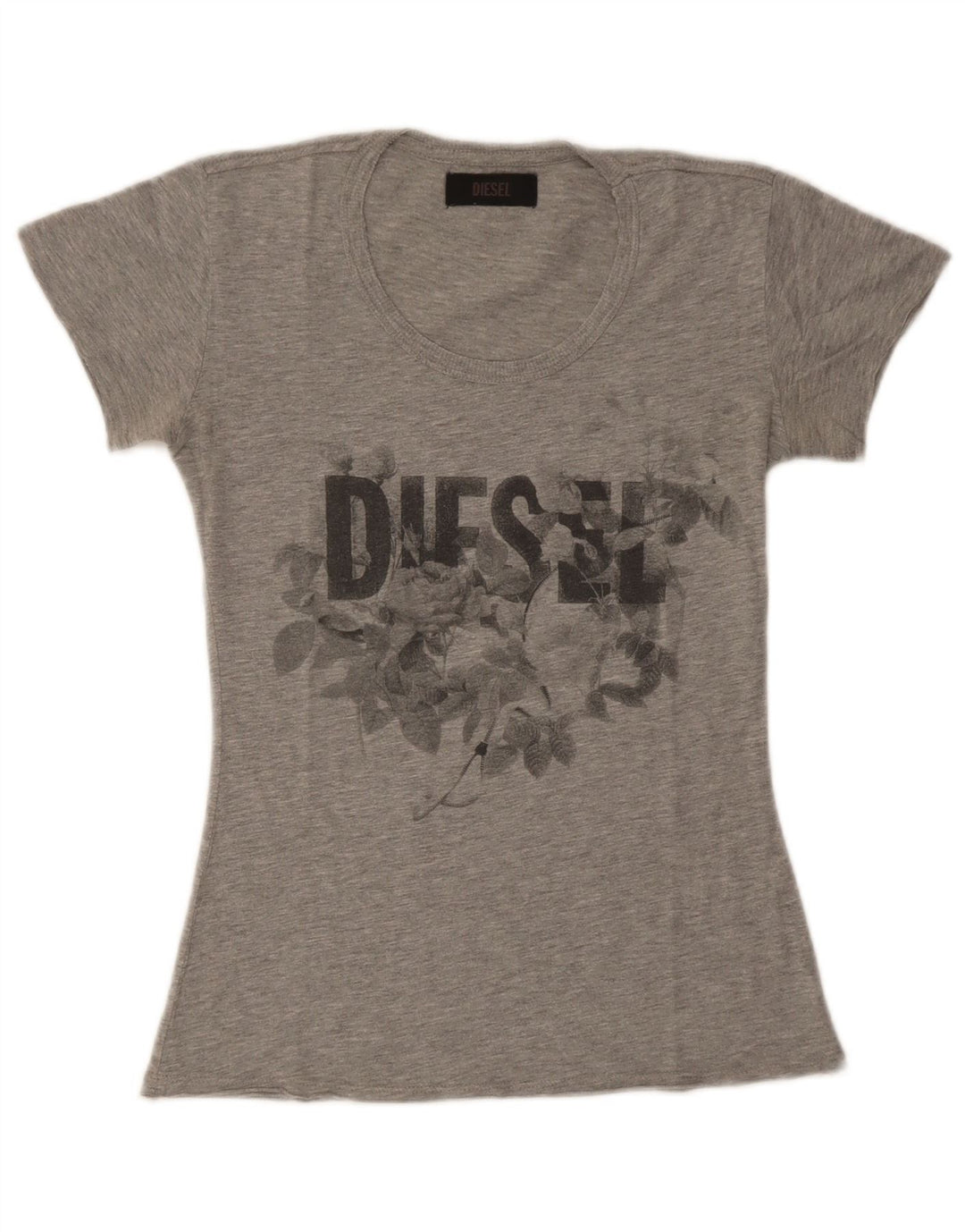 Tricou grafic pentru femei Diesel UK 8 Small Gri