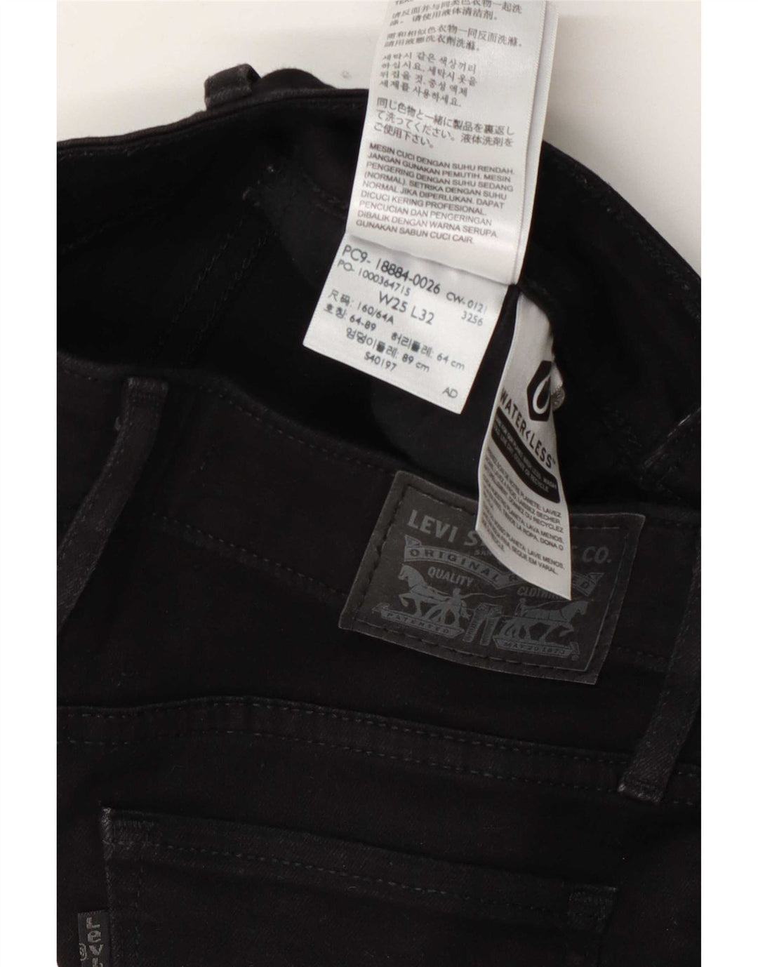 Blugi Levi's 712 Slim pentru femei W25 L27 bumbac negru