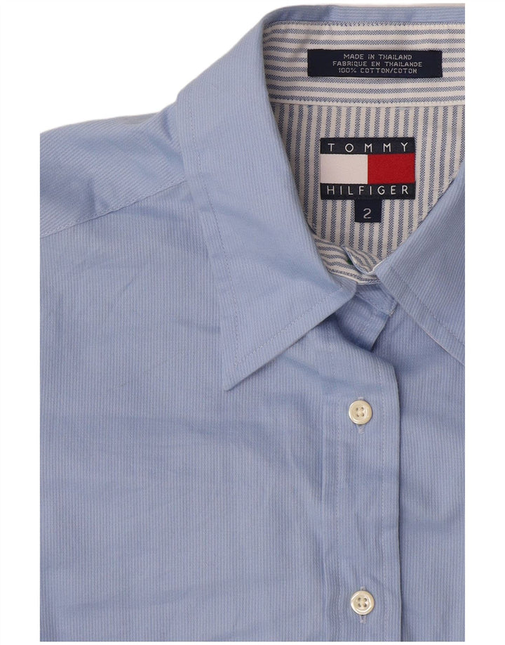 TOMMY HILFIGER Cămașă supradimensionată pentru femei US 2 XS Blue Pinstripe Bumbac