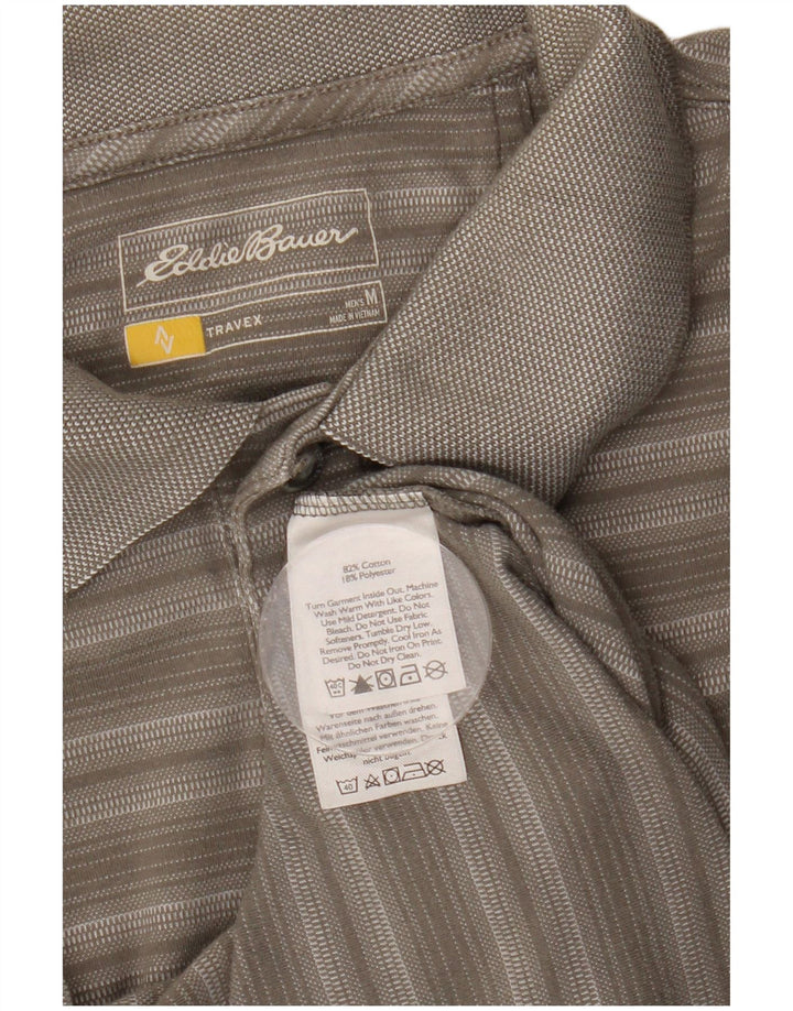 EDDIE BAUER Tricou polo pentru bărbați, bumbac cu dungi gri mediu