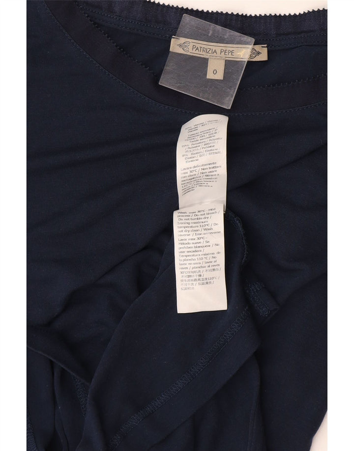 PATRIZIA PEPE Tricou supradimensionat pentru femei Top US 0 XS Viscoză bleumarin