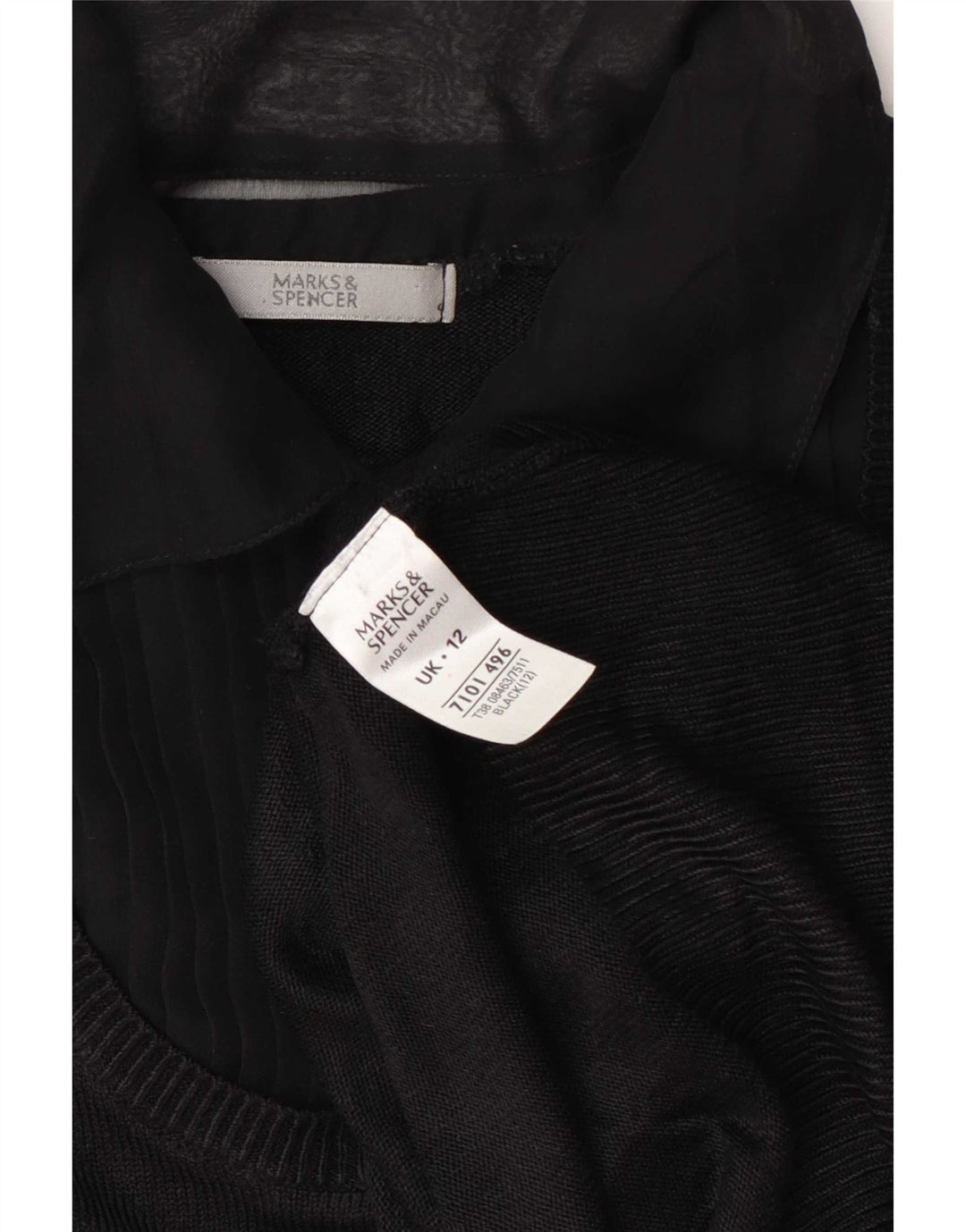 Marks & Spencer Pulover cu gât polo pentru femei UK 12 Medium Black