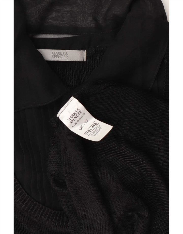Marks & Spencer Pulover cu gât polo pentru femei UK 12 Medium Black