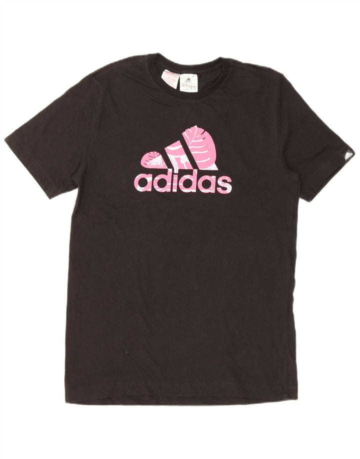 Tricou grafic ADIDAS fete Top 13-14 ani bumbac negru