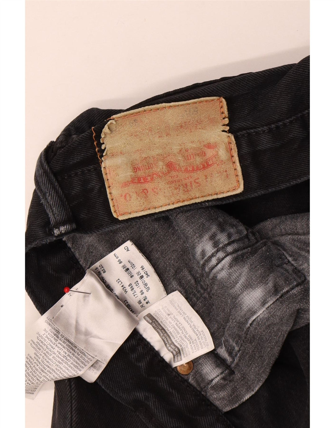 Blugi drepti pentru bărbați LEVI'S W34 L32 bumbac negru