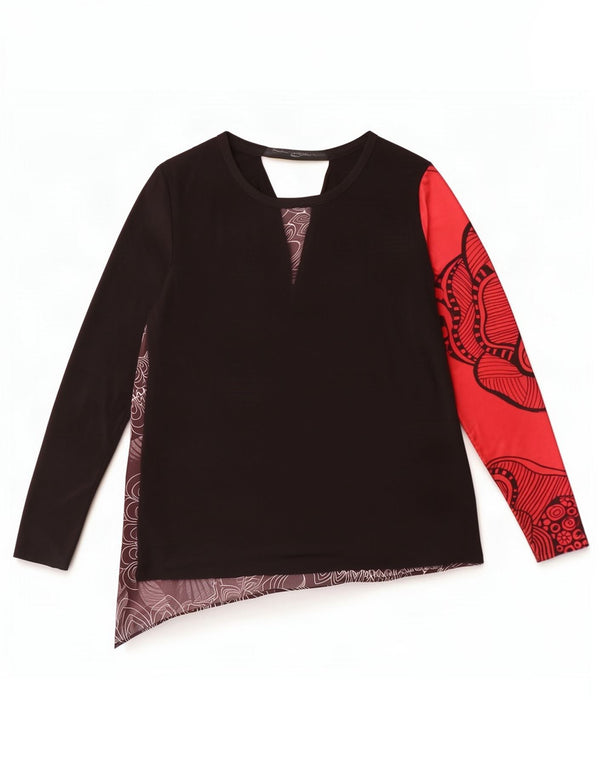 Top grafic pentru femei Desigual cu mânecă lungă UK 14 Medium Multicolor Floral