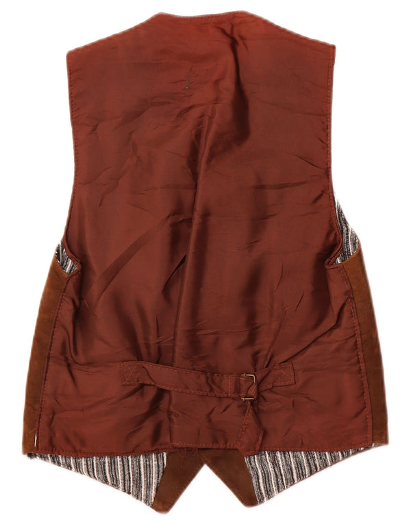 Vestă vintage bărbați din piele intoarsa IT 42 XS piele maro