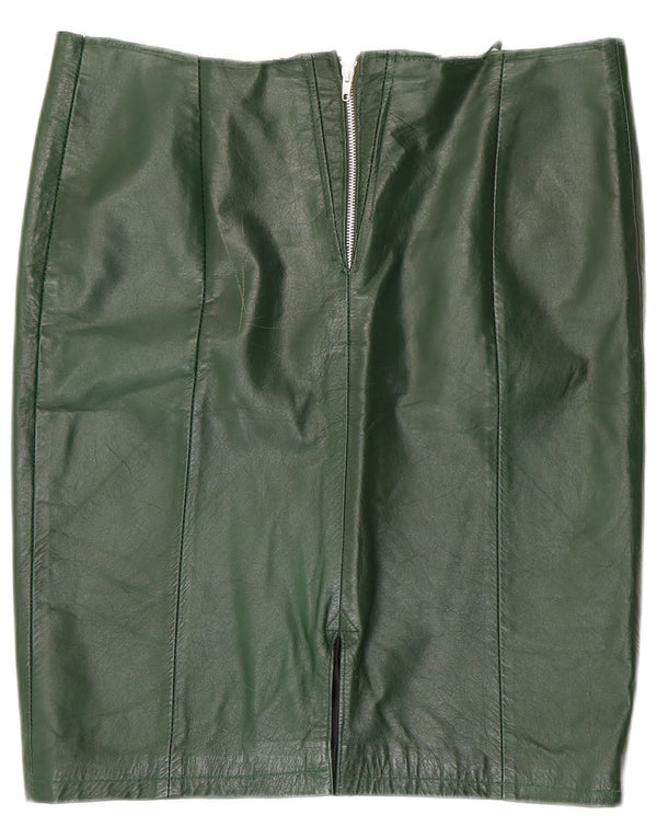 Fusta de piele pentru femei VINTAGE W36 XL verde