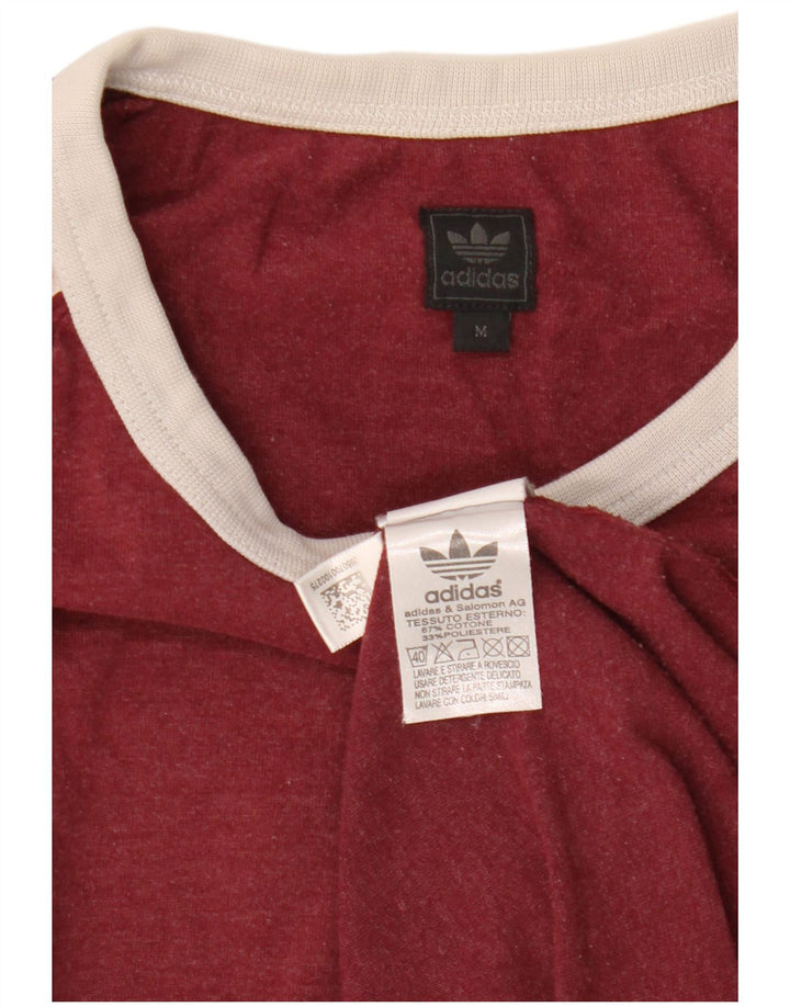 Top pentru bărbați Adidas cu mânecă lungă, bumbac mediu burgundă