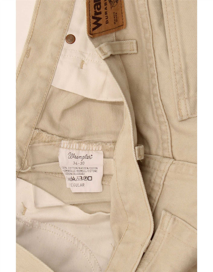 Blugi drepti pentru bărbați Wrangler W34 L30 bumbac bej