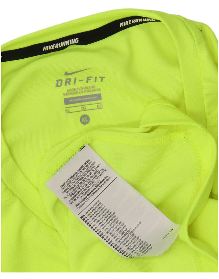 NIKE Dri Fit Top cu mânecă lungă, XL, verde, poliester