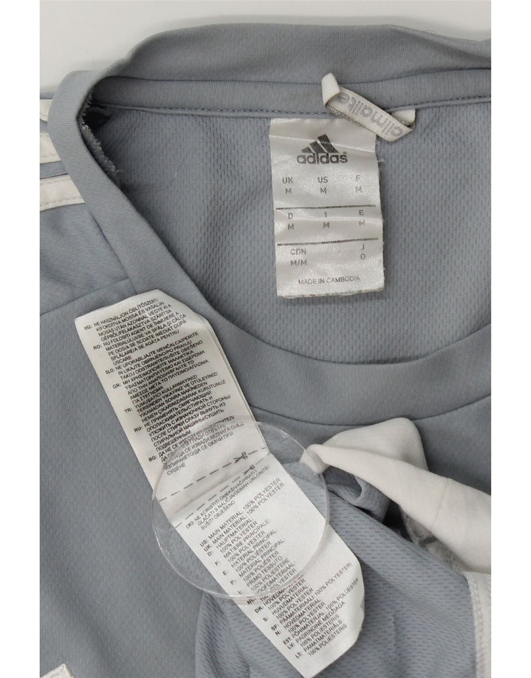 Tricou Adidas Climalite pentru bărbați Top Medium Blue Colorblock Poliester