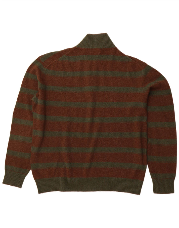 Pulover FILA pentru bărbați, cu fermoar, cu gât, XL, cu dungi maro