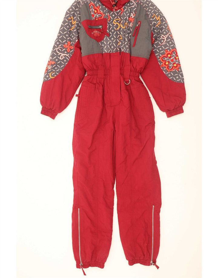 Salopetă de schi X-Cape pentru femei UK 10 Small Red Geometric Nylon