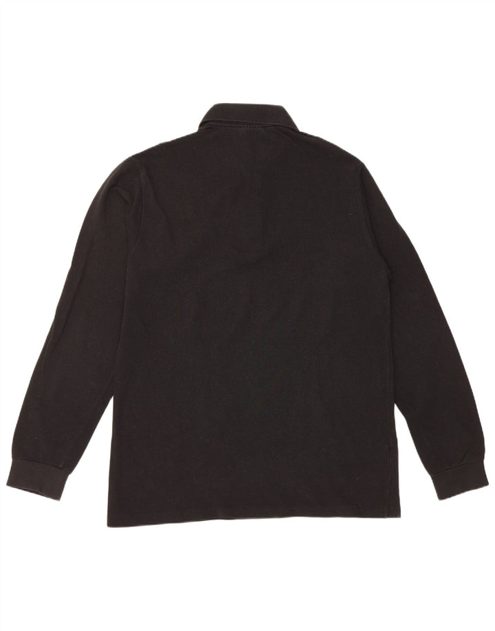 Tricou polo pentru bărbați Lacoste cu mânecă lungă, mărime 4, bumbac mediu negru