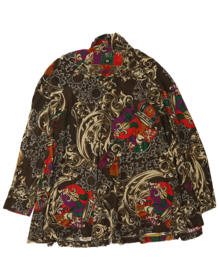 Palton supradimensionat vintage pentru femei UK 14, bumbac Paisley multicolor mediu