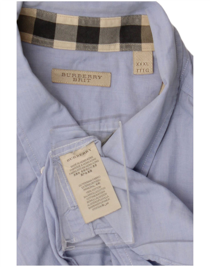 Cămașă Burberry BRIT pentru bărbați, bumbac albastru 3XL