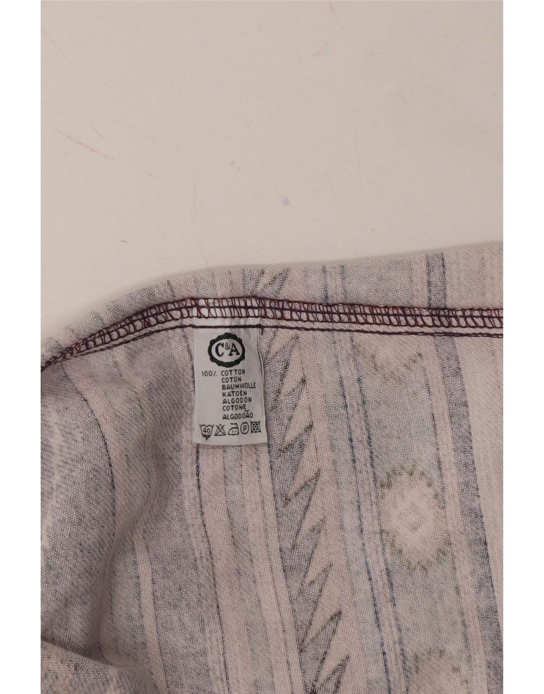 C&A Mens Shirt Size 39/40 Medium Navy Blue Striped Cotton Vintage C&A and Second-Hand C&A from Messina Hembry 