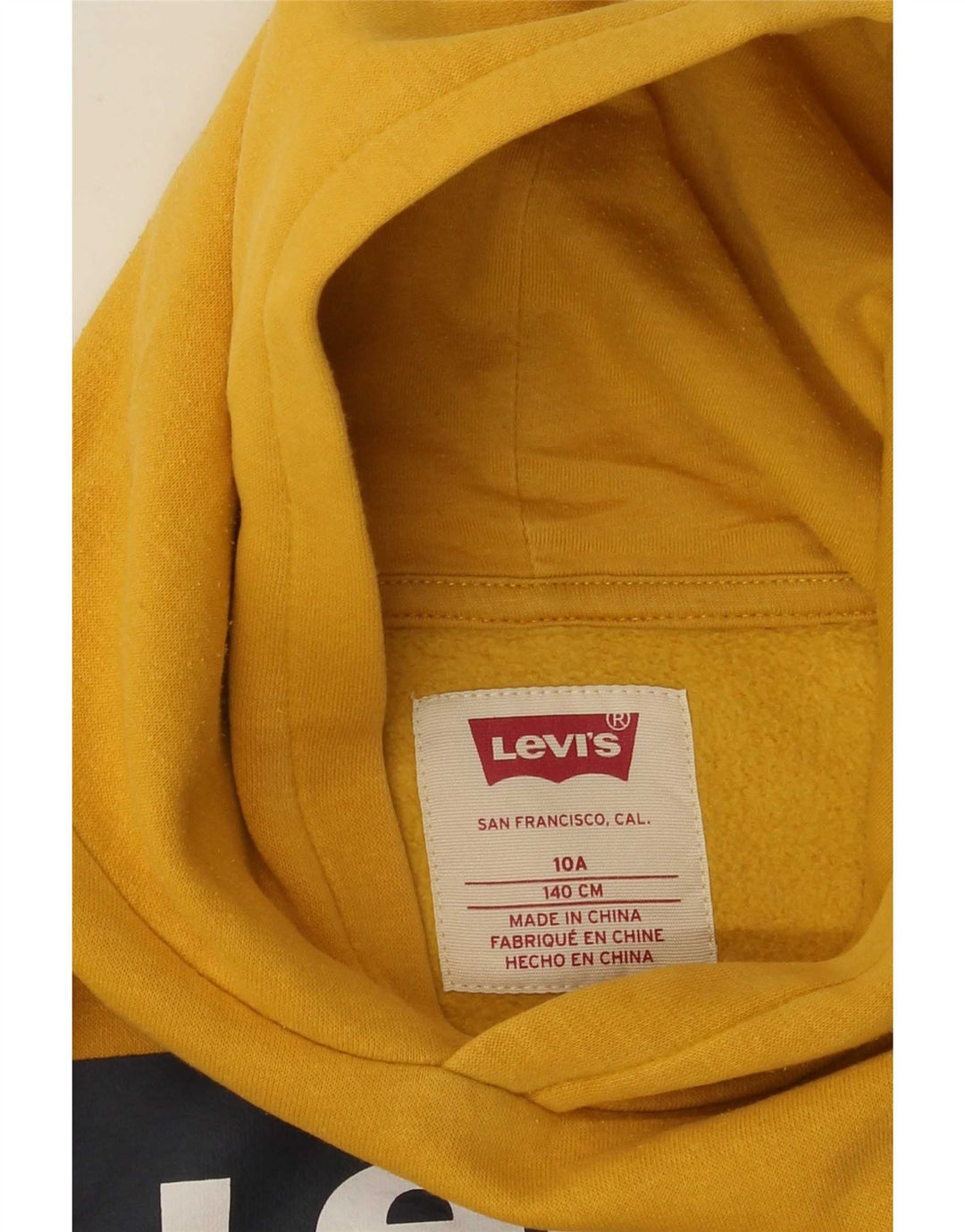 Pulover Levi's pentru băieți, cu capota, 9-10 ani, galben