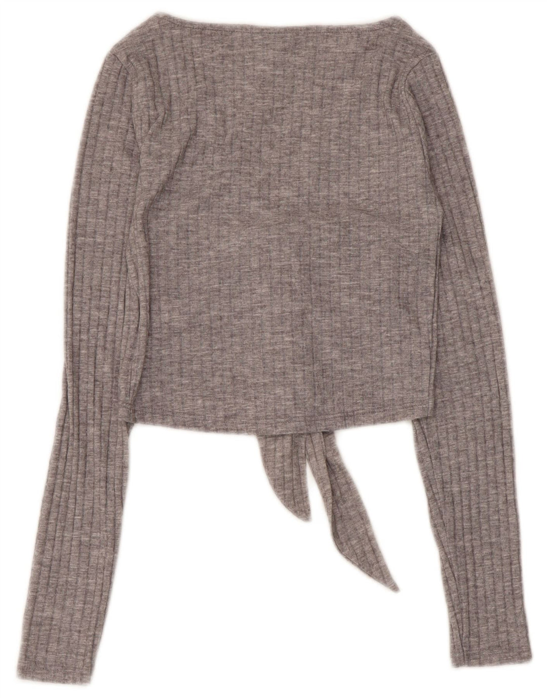 Topshop Crop Top cu mânecă lungă pentru femei UK 6 XS Poliester gri