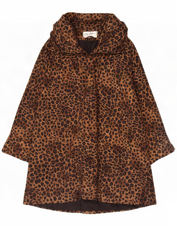 Lorena Conti Pardesiu femei UK 22 3XL Maro Animal Print